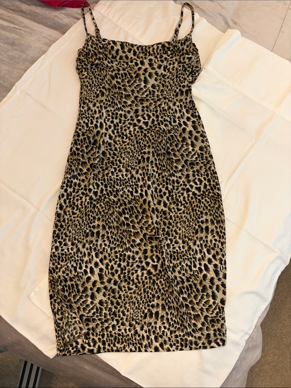 BCBGMaxAzria Leopard Print Slip Dress in Black and Tan - Picture 2 of 3